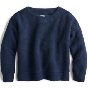 J. Crew teddy cropped sherpa pullover sweatshirt